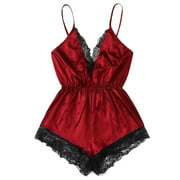 GuessLookry 2023 Fishnet Lingerie For Women Fashion Women Sexy Lingerie Girl V-Neck Lace Splice Bodysuit Sleepwear Bodydoll New Year Gift